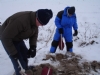 Na de landing, overschot 'betonzand' dumpen.