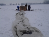 Veilige landing in de sneeuw.